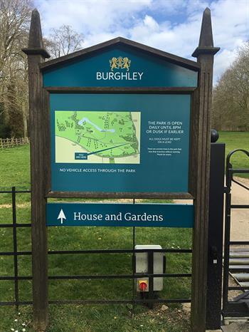Burghley House and Gardens Sign